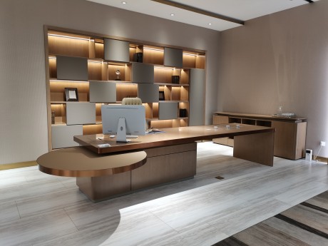 欢乐颂班台&满墙柜案例